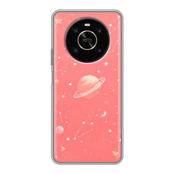 Силиконовый чехол на Huawei Honor X9 с принтом Розовый космос