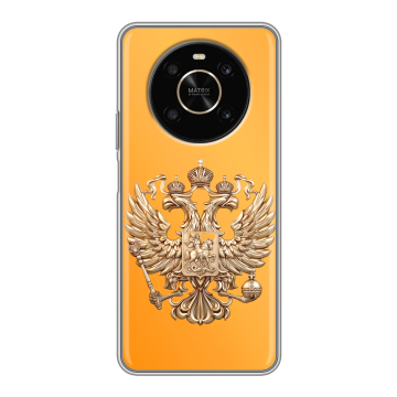 Силиконовый чехол на Huawei Honor X9 с принтом Герб Флаг России