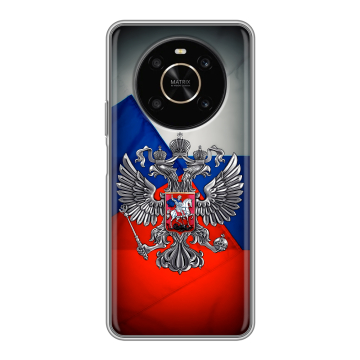 Силиконовый чехол на Huawei Honor X9 с принтом Флаг России