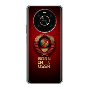 Силиконовый чехол на Huawei Honor X9 с принтом Флаг Герб СССР