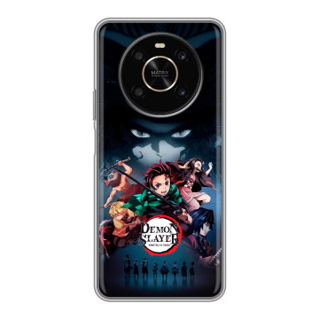 Силиконовый чехол на Huawei Honor X9 с принтом Demon Slayer Клинок рассекающий демонов