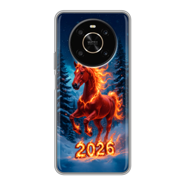 Силиконовый чехол на Huawei Honor X9 с принтом Новый год коня