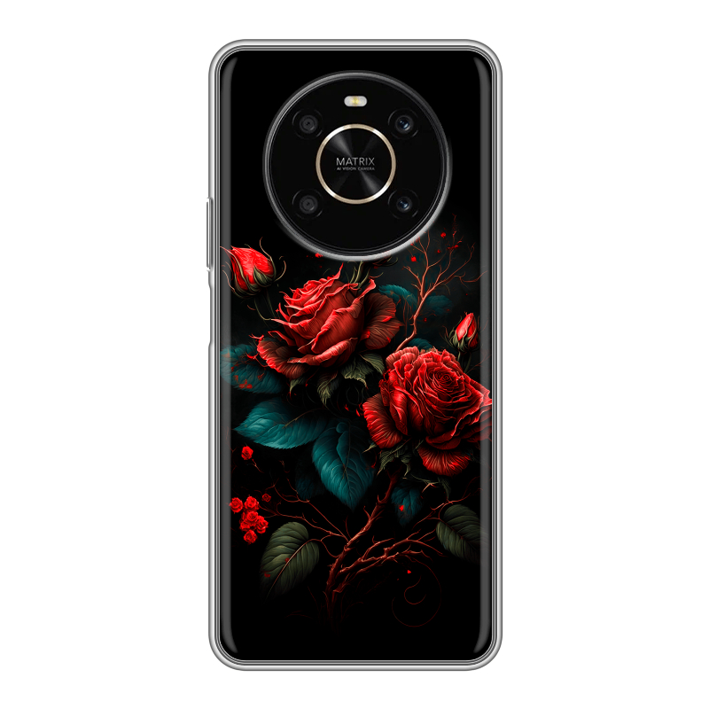 Силиконовый чехол на Huawei Honor X9 с принтом Розы красные Силиконовый чехол на Huawei Honor X9 с принтом Розы красные