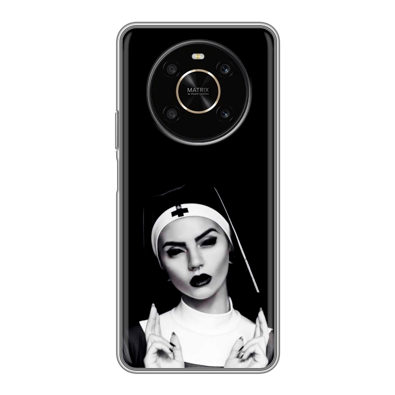Силиконовый чехол на Huawei Honor X9 с принтом монашка Силиконовый чехол на Huawei Honor X9 с принтом монашка