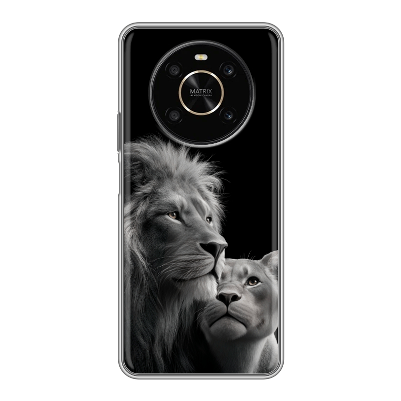 Силиконовый чехол на Huawei Honor X9 с принтом Лев кошки Силиконовый чехол на Huawei Honor X9 с принтом Лев кошки