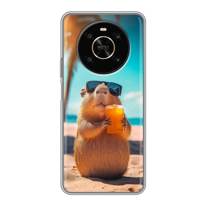 Силиконовый противоударный чехол на Huawei Honor X9 с принтом Капибара Силиконовый противоударный чехол на Huawei Honor X9 с принтом Капибара