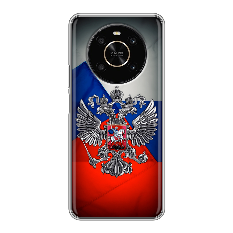 Силиконовый чехол на Huawei Honor X9 с принтом Флаг России Силиконовый чехол на Huawei Honor X9 с принтом Флаг России