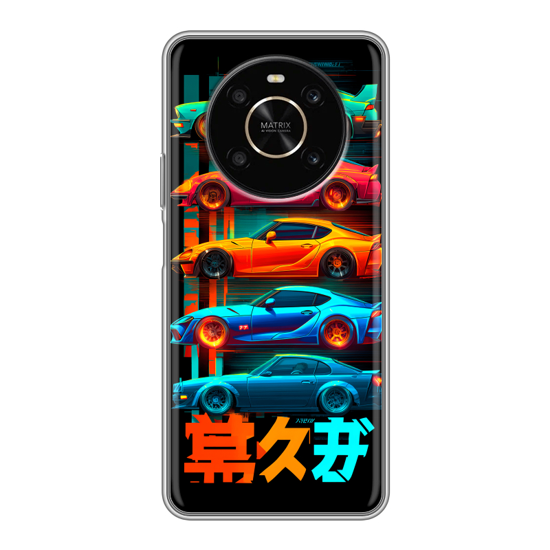 Силиконовый противоударный чехол на Huawei Honor X9 с принтом машины тачки Силиконовый противоударный чехол на Huawei Honor X9 с принтом машины тачки