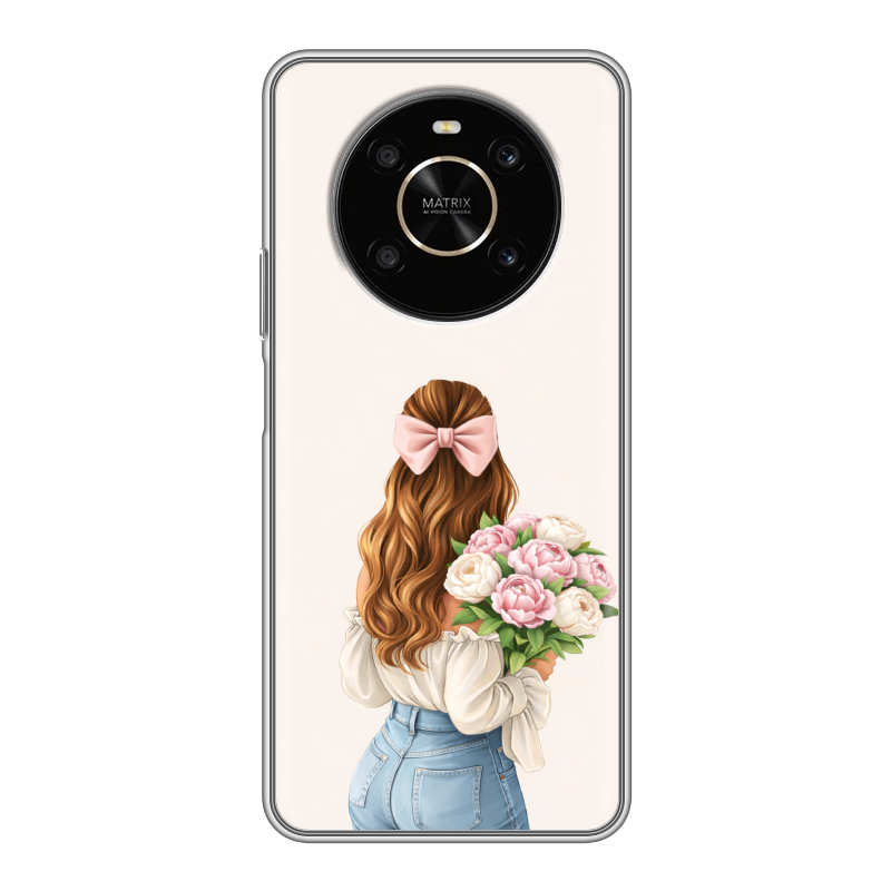 Силиконовый противоударный чехол на Huawei Honor X9 с принтом женский Силиконовый противоударный чехол на Huawei Honor X9 с принтом женский