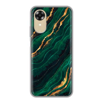 Силиконовый чехол на OPPO A17k с принтом Мрамор зеленое золото Силиконовый чехол на OPPO A17k с принтом Мрамор зеленое золото