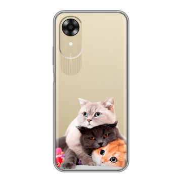 Силиконовый чехол на OPPO A17k с принтом Кошки Силиконовый чехол на OPPO A17k с принтом Кошки