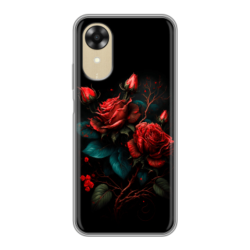 Силиконовый чехол на OPPO A17k с принтом Розы красные Силиконовый чехол на OPPO A17k с принтом Розы красные