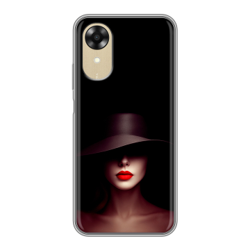 Силиконовый чехол на OPPO A17k с принтом Девушка в шляпе