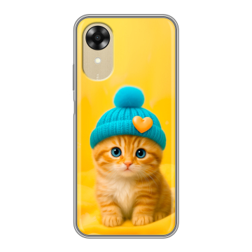 Силиконовый чехол на OPPO A17k с принтом Котенок в шапке Силиконовый чехол на OPPO A17k с принтом Котенок в шапке