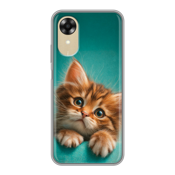 Силиконовый чехол на OPPO A17k с принтом котенок Силиконовый чехол на OPPO A17k с принтом котенок
