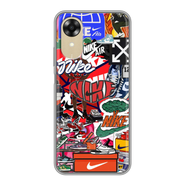 Силиконовый чехол на OPPO A17k с принтом Найк Nike яркий