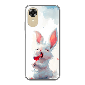 Силиконовый чехол на OPPO A17k с принтом кролик зайчик