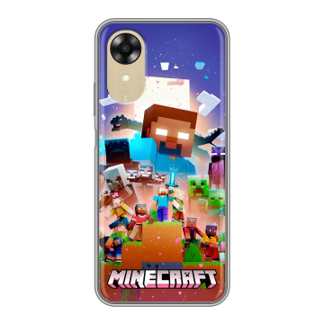 Силиконовый чехол на OPPO A17k с принтом Майнкрафт Minecraft Силиконовый чехол на OPPO A17k с принтом Майнкрафт Minecraft