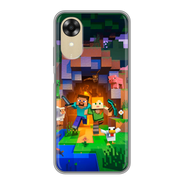 Силиконовый чехол на OPPO A17k с принтом Майнкрафт Minecraft Силиконовый чехол на OPPO A17k с принтом Майнкрафт Minecraft