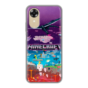 Силиконовый чехол на OPPO A17k с принтом Майнкрафт Minecraft