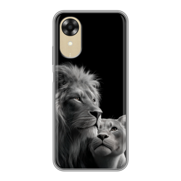 Силиконовый чехол на OPPO A17k с принтом Лев кошки
