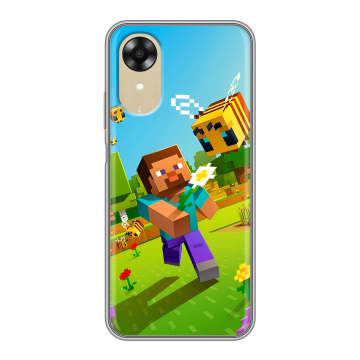 Силиконовый чехол на OPPO A17k с принтом Майнкрафт Minecraft