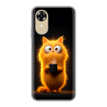 Силиконовый чехол на OPPO A17k с принтом Смешной кот