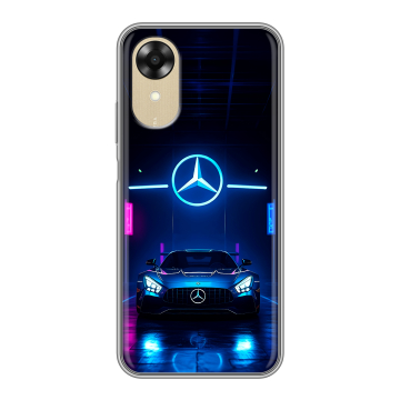 Силиконовый чехол на OPPO A17k с принтом Mercedes Мерседес Силиконовый чехол на OPPO A17k с принтом Mercedes Мерседес