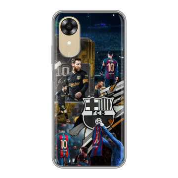 Силиконовый чехол на OPPO A17k с принтом Messi Barcelona Силиконовый чехол на OPPO A17k с принтом Messi Barcelona