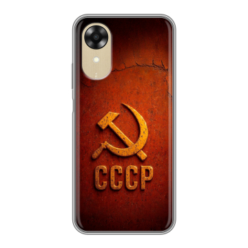 Силиконовый чехол на OPPO A17k с принтом Флаг Герб СССР