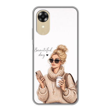 Силиконовый чехол на OPPO A17k с принтом женский Силиконовый чехол на OPPO A17k с принтом женский