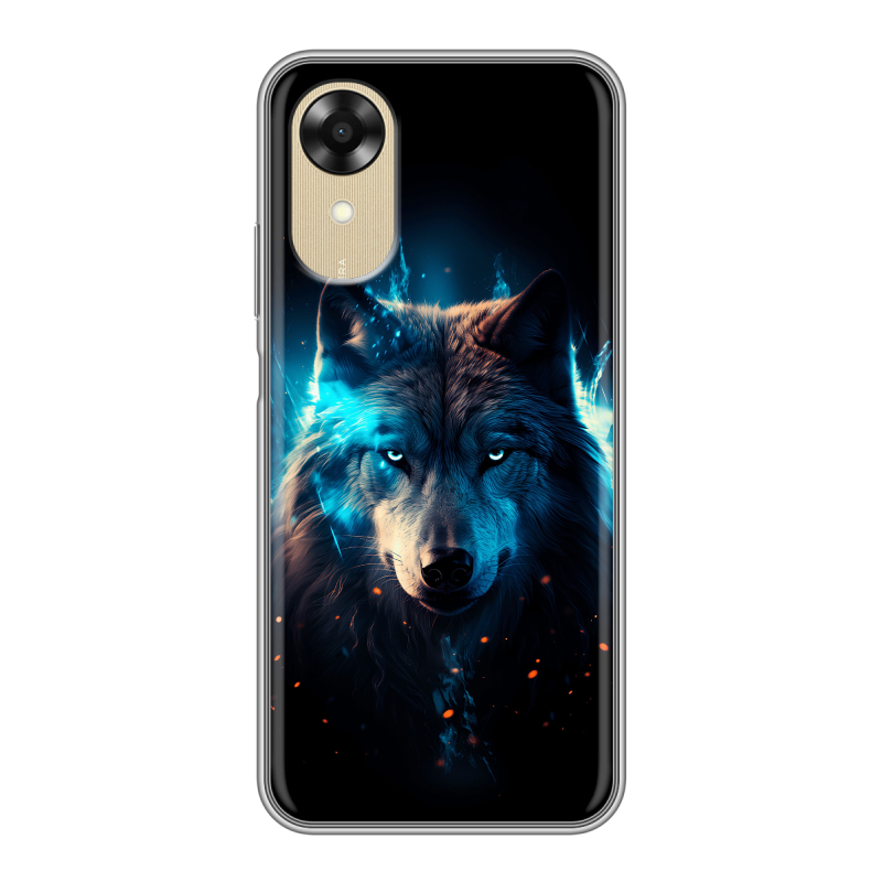 Силиконовый чехол на OPPO A17k с принтом Волк ночной Силиконовый чехол на OPPO A17k с принтом Волк ночной