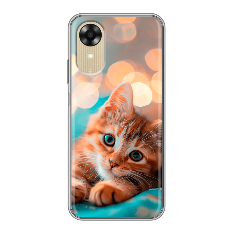 Силиконовый чехол на OPPO A17k с принтом котик Силиконовый чехол на OPPO A17k с принтом котик