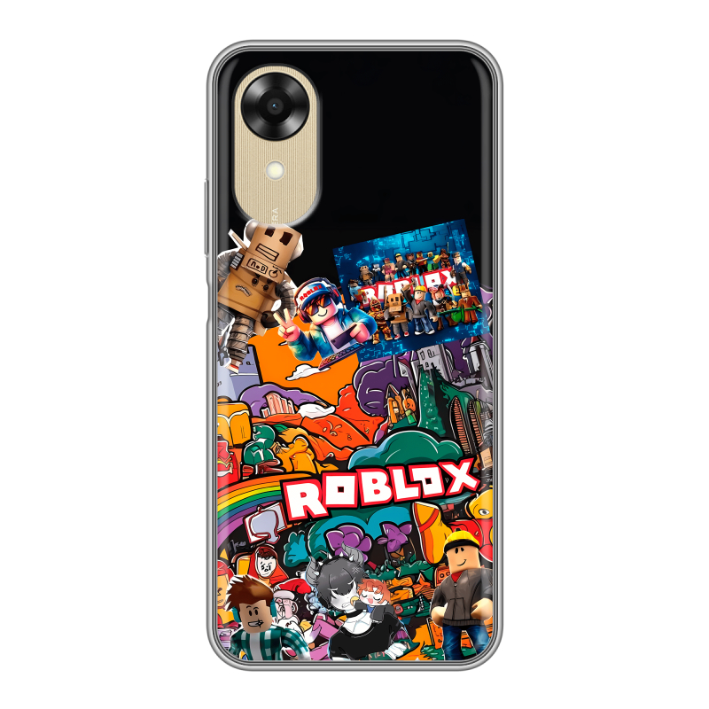 Силиконовый чехол на OPPO A17k с принтом Roblox Роблокс Силиконовый чехол на OPPO A17k с принтом Roblox Роблокс