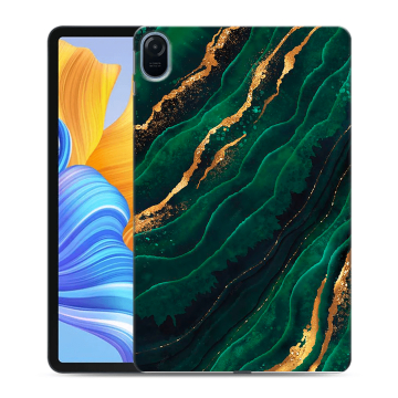 Силиконовый чехол на планшета Huawei Honor Pad 8 с принтом Мрамор зеленое золото