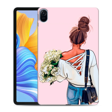 Силиконовый чехол на планшета Huawei Honor Pad 8 с принтом Девушка и букет