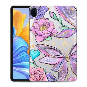 Силиконовый чехол на Huawei Honor Pad 8 с принтом Бабочки и цветы Силиконовый чехол на Huawei Honor Pad 8 с принтом Бабочки и цветы