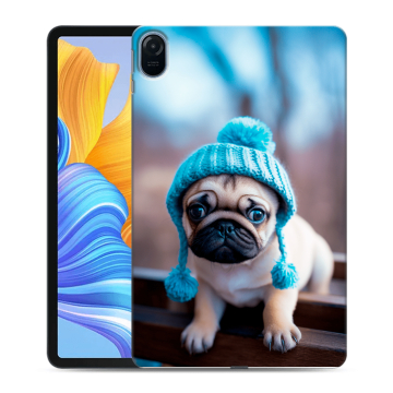 Силиконовый чехол на Huawei Honor Pad 8 с принтом Мопс в шапке Силиконовый чехол на Huawei Honor Pad 8 с принтом Мопс в шапке