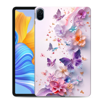 Силиконовый чехол на Huawei Honor Pad 8 с принтом цветы бабочки