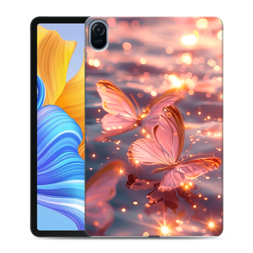Силиконовый чехол на Huawei Honor Pad 8 с принтом бабочки розовые