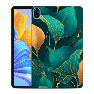 Силиконовый чехол на Huawei Honor Pad 8 с принтом Листья и золото