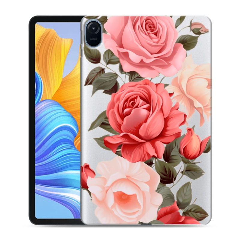 Силиконовый противоударный чехол на Huawei Honor Pad 8 с принтом Розы Силиконовый противоударный чехол на Huawei Honor Pad 8 с принтом Розы