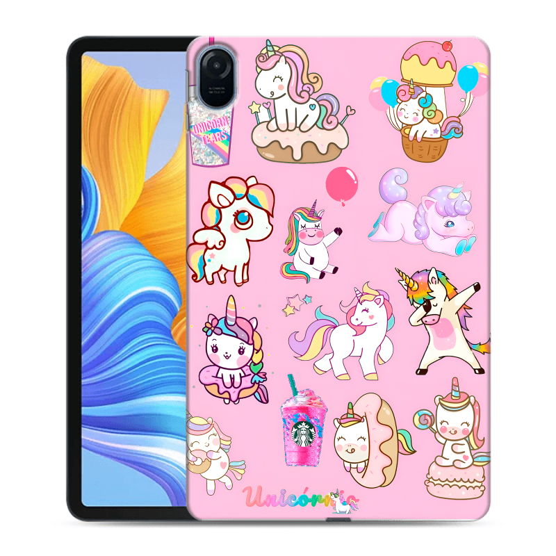 Силиконовый противоударный чехол на Huawei Honor Pad 8 с принтом розовые единороги Силиконовый противоударный чехол на Huawei Honor Pad 8 с принтом розовые единороги