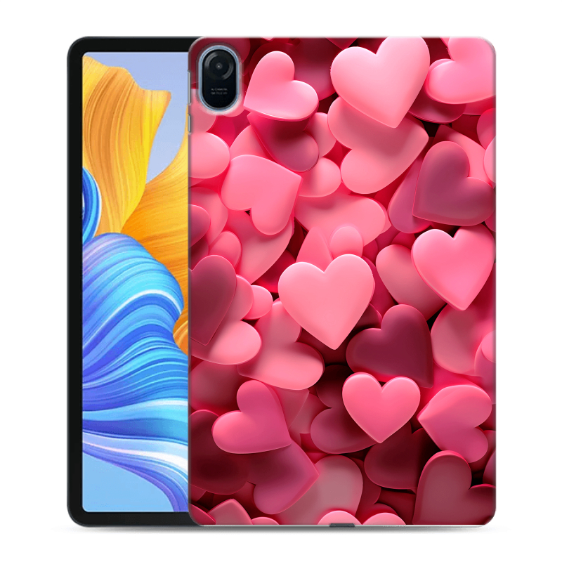 Силиконовый противоударный чехол на Huawei Honor Pad 8 с принтом розовые сердечки Силиконовый противоударный чехол на Huawei Honor Pad 8 с принтом розовые сердечки