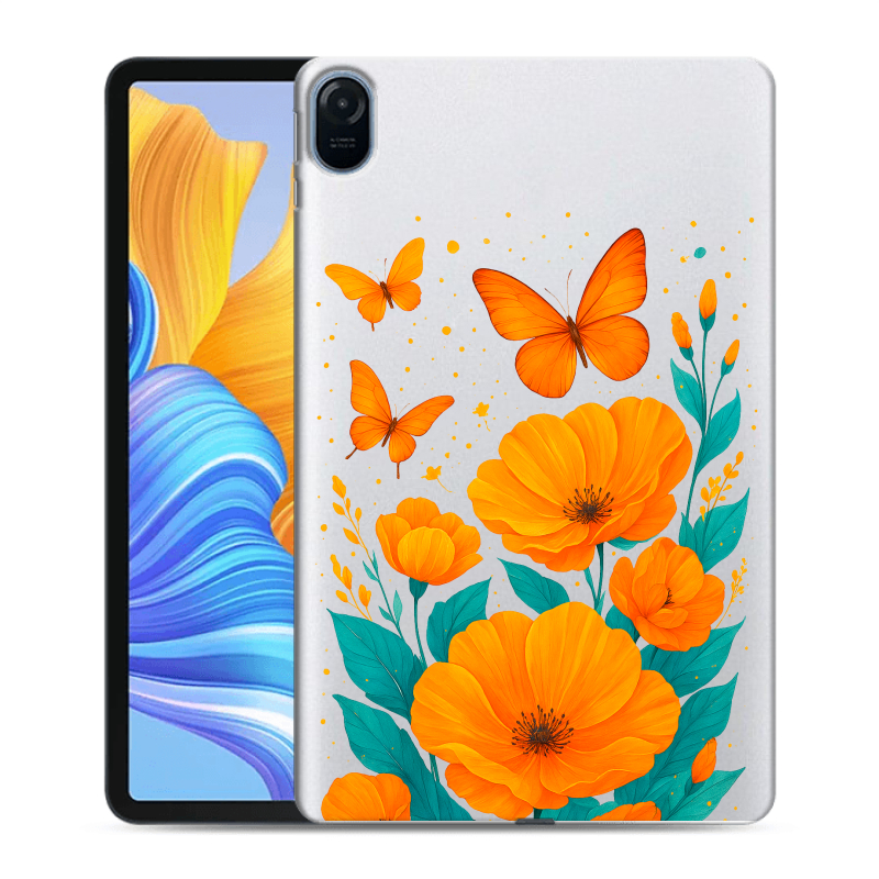 Силиконовый чехол на Huawei Honor Pad 8 с принтом цветы бабочки Силиконовый чехол на Huawei Honor Pad 8 с принтом цветы бабочки