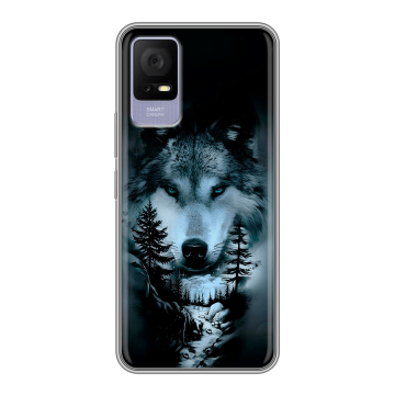 Силиконовый чехол на TCL 405 с принтом Лесной волк Силиконовый чехол на TCL 405 с принтом Лесной волк