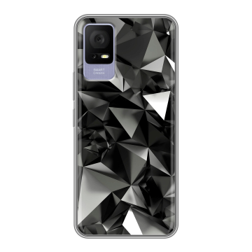 Силиконовый чехол на TCL 405 с принтом Черные кристаллы Силиконовый чехол на TCL 405 с принтом Черные кристаллы