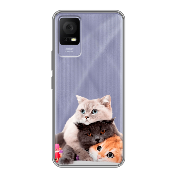 Силиконовый чехол на TCL 405 с принтом Кошки Силиконовый чехол на TCL 405 с принтом Кошки