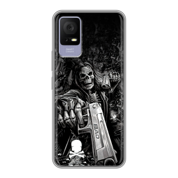 Силиконовый чехол на TCL 405 с принтом Скелет Силиконовый чехол на TCL 405 с принтом Скелет