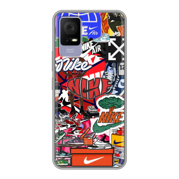 Силиконовый чехол на TCL 405 с принтом Найк Nike яркий Силиконовый чехол на TCL 405 с принтом Найк Nike яркий